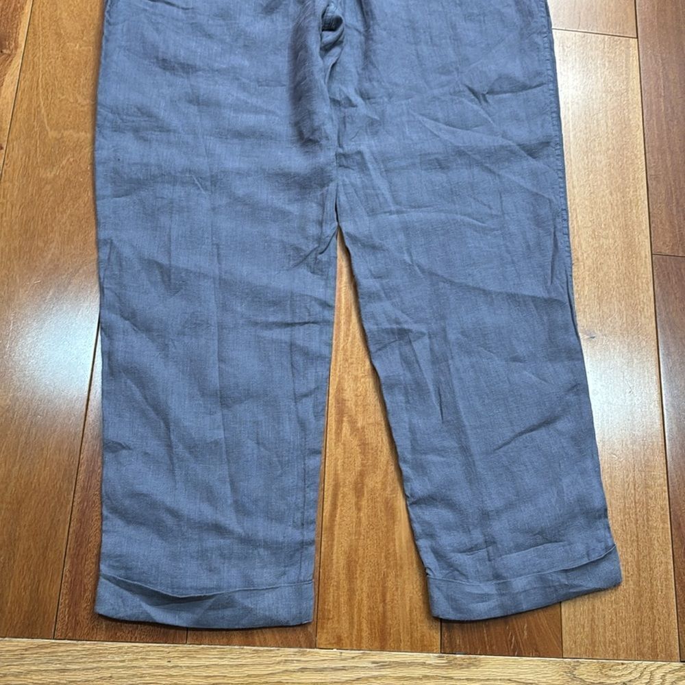 NWT Tahari Women Linen Blueish Grey‎ Pants Elastic Waist size XL - Picture 6 of 12